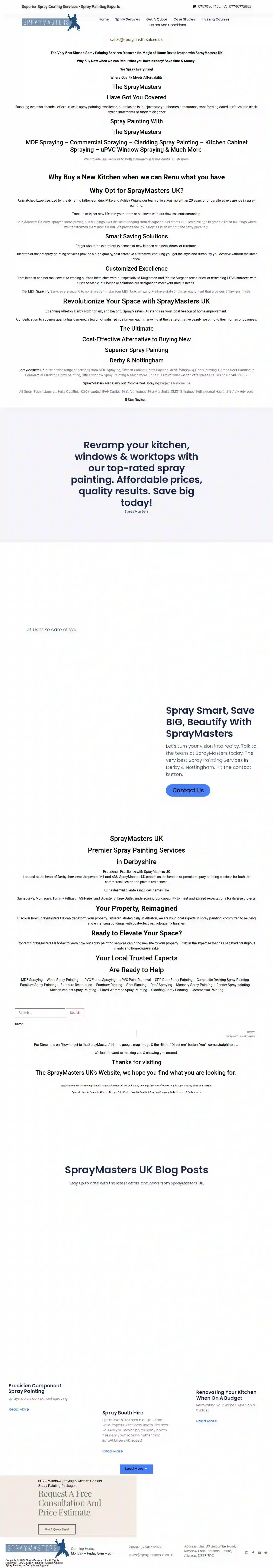 SprayMasters UK | uPVC Spraying Nottingham & Derby | Kitchen Spraying